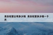 竞价托管公司多少钱  竞价托管多少钱一个月