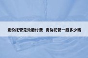 竞价托管见效后付费  竞价托管一般多少钱