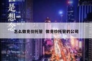 怎么做竞价托管  做竞价托管的公司
