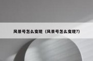 风景号怎么变现（风景号怎么变现?）