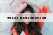 拼多多引流  拼多多引流微信怎么操作