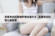 百度竞价托管维护地址是什么  百度竞价托管七维创意
