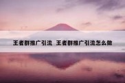 王者群推广引流  王者群推广引流怎么做