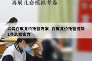 武昌百度竞价托管方案  百度竞价托管选择1号总管实力