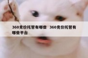 360竞价托管有哪些  360竞价托管有哪些平台