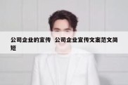 公司企业的宣传  公司企业宣传文案范文简短