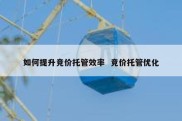 如何提升竞价托管效率  竞价托管优化
