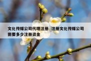 文化传媒公司代理注册  注册文化传媒公司需要多少注册资金