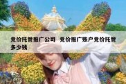 竞价托管推广公司  竞价推广账户竞价托管多少钱