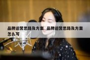 品牌运营思路及方案  品牌运营思路及方案怎么写
