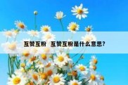 互赞互粉  互赞互粉是什么意思?