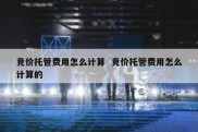 竞价托管费用怎么计算  竞价托管费用怎么计算的