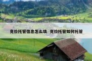 竞价托管信息怎么填  竞价托管如何托管
