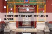 竞价托管项目名称大全最新  竞价托管公司操作流程