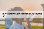推文引流最快的方法（推文要怎么写才能吸引人）