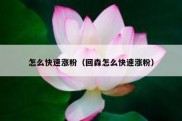 怎么快速涨粉（回森怎么快速涨粉）
