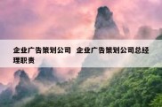 企业广告策划公司  企业广告策划公司总经理职责