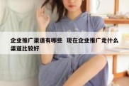 企业推广渠道有哪些  现在企业推广走什么渠道比较好
