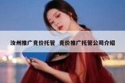 汝州推广竞价托管  竞价推广托管公司介绍
