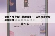 深圳百度竞价托管运营推广  云浮百度竞价托管团队