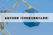 企业引流拓客（引流拓客方案是什么意思）