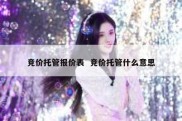 竞价托管报价表  竞价托管什么意思