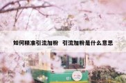 如何精准引流加粉  引流加粉是什么意思
