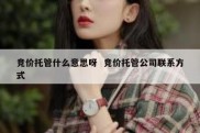 竞价托管什么意思呀  竞价托管公司联系方式