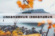 辽阳抖音代运营好公司（沈阳抖音代运营公司）