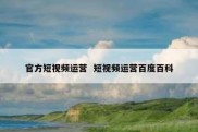 官方短视频运营  短视频运营百度百科