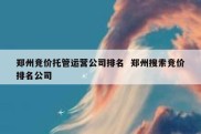 郑州竞价托管运营公司排名  郑州搜索竞价排名公司