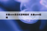 长春sem竞价托管哪里好  长春sem招聘