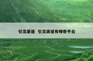 引流渠道  引流渠道有哪些平台