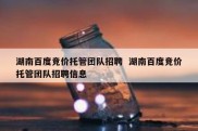 湖南百度竞价托管团队招聘  湖南百度竞价托管团队招聘信息