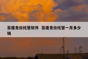 百度竞价托管软件  百度竞价托管一月多少钱