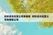 好的竞价托管公司有哪些  好的竞价托管公司有哪些公司