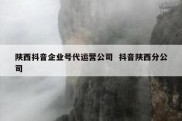 陕西抖音企业号代运营公司  抖音陕西分公司