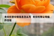 竞价托管价格信息怎么写  竞价托管公司操作流程