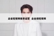 企业短视频搜索运营  企业级短视频