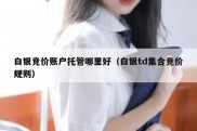 白银竞价账户托管哪里好（白银td集合竞价规则）