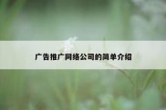 广告推广网络公司的简单介绍