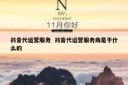 抖音代运营服务  抖音代运营服务商是干什么的