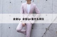 企业ip  企业ipr是什么岗位