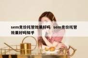 sem竞价托管效果好吗  sem竞价托管效果好吗知乎