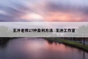 王冲老师27种盈利方法  王冲工作室