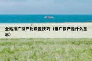 全站推广投产比设置技巧（推广投产是什么意思）