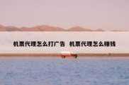 机票代理怎么打广告  机票代理怎么赚钱