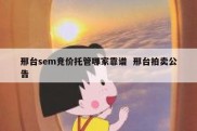邢台sem竞价托管哪家靠谱  邢台拍卖公告