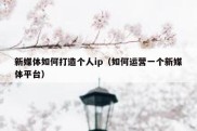 新媒体如何打造个人ip（如何运营一个新媒体平台）