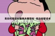 竞价托管优化服务方案范文  竞价托管话术